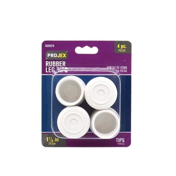 Projex Projex Rubber Leg Tip Off-White Round 1-1/8 in. W 4 pk P0055 - main